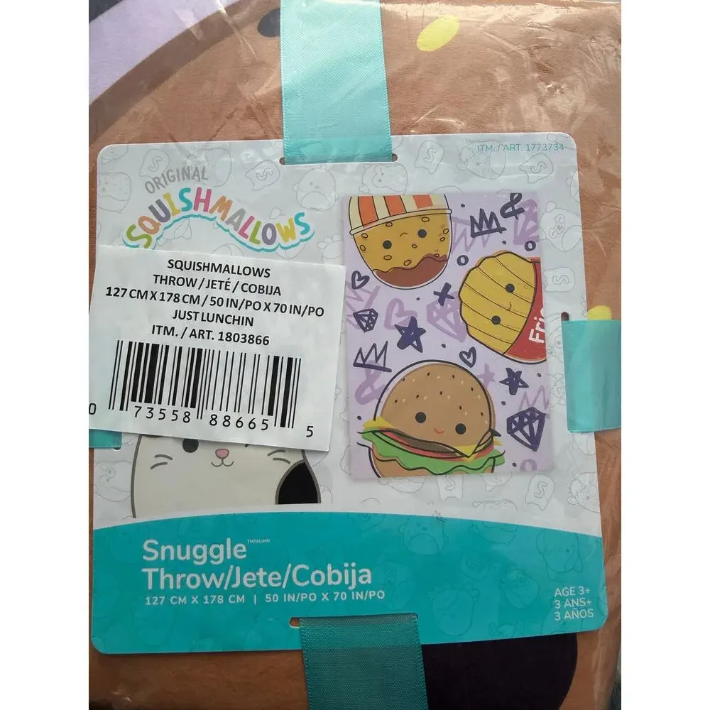 Squishmallows Snuggle Throw Blanket 50”x70” Super Soft